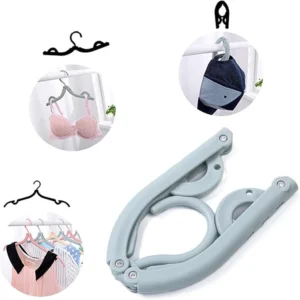 Pack Of 10 Portable Folding Clothes Hangers With Slots