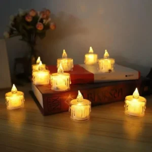 Pack of 24 Warm White Flameless LED Tealight Candles Battery Operated